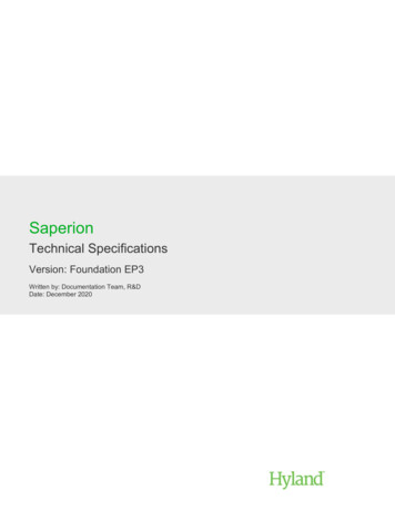 Saperion Technical Specifications