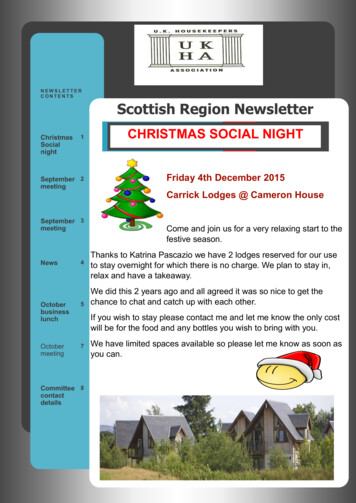 NEWSLETTER CONTENTS Scottish Region Newsletter