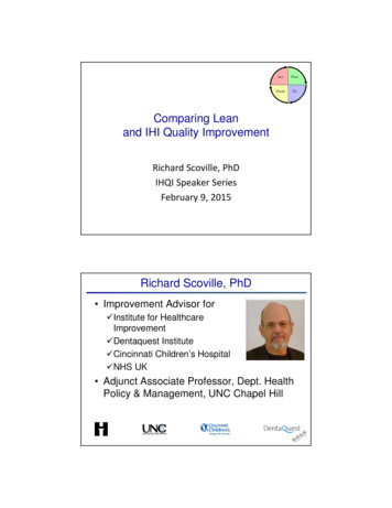Comparing Lean And IHI Quality Improvement