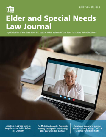 2021 VOL. 31 NO. 1 Elder And Special Needs Law Journal