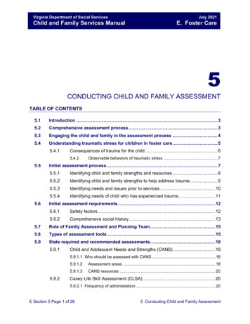 CONDUCTING CHILD AND FAMILY ASSESSMENT - Virginia