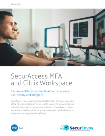 SecurAccess MFA And Citrix Workspace
