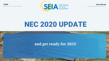 NEC 2020 UPDATE - Solar Energy Industries Association