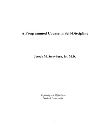 A Programmed Course In Self-Discipline