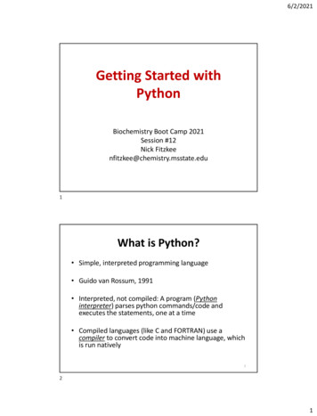 Getting Started With Python - Mississippi State University