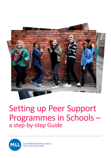 Setting Up Peer Support Programmes In Schools