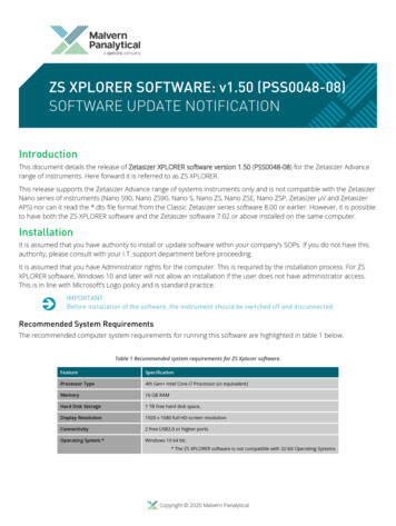 Software Update Notification ZS XPLORER 1.50 (PSS0048-08)