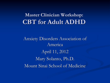 Master Clinician Workshop: CBT For Adult ADHD