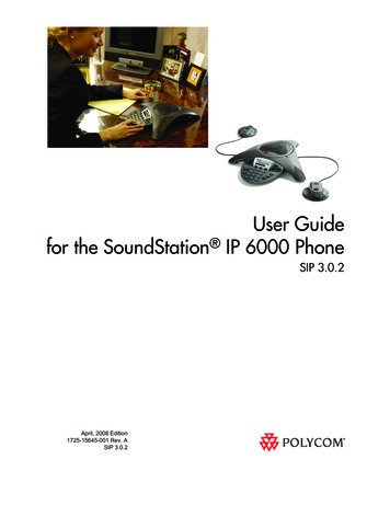 User Guide For The SoundStation IP 6000 Phone SIP 3.0