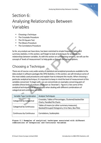 Analysing Relationships Between Variables Section 6: Analysing .
