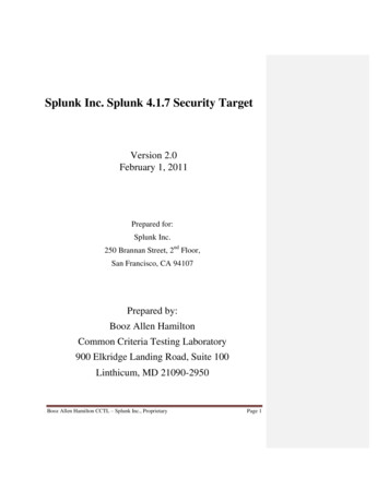 Splunk Inc. Splunk 4.1.7 Security Target - Common Criteria