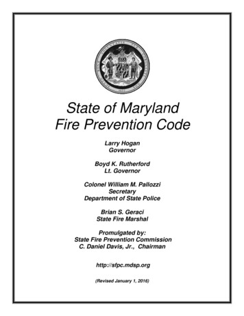 State Of Maryland Fire Prevention Code