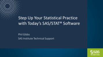 Step Up Your Statistical Practice With Today's SAS/STAT Software