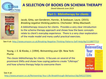 A SELECTION OF BOOKS ON SCHEMA THERAPY David Edwards June 2014