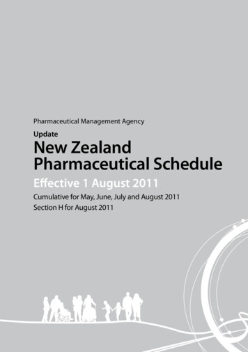 Effective 1 August 2011 - Pharmac