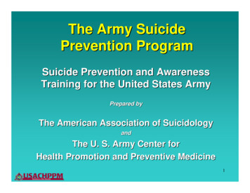 The Army Suicide Prevention Program