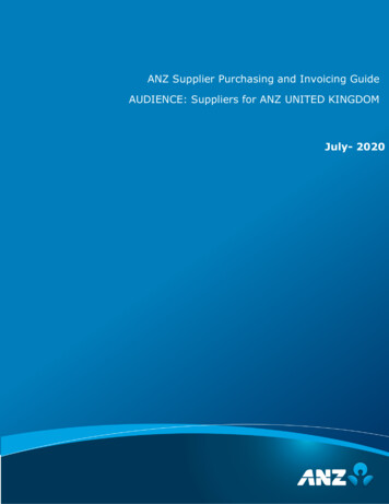 Supplier Invoicing Guide - ANZ