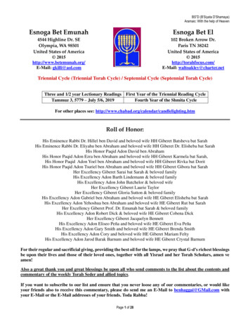 Triennial Cycle (Triennial Torah Cycle) / Septennial . - The Watchman