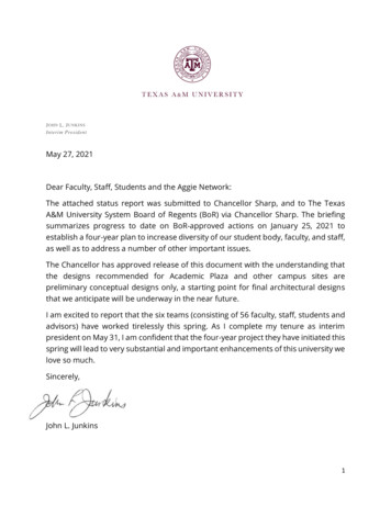 May 27, 2021 Dear Faculty, Staff, Students And The Aggie Network - TAMU