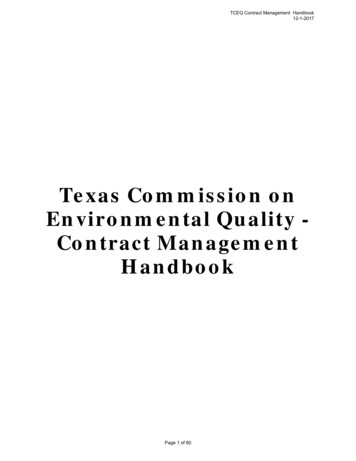 TCEQ Contract Management Handbook - Tceq.texas.gov