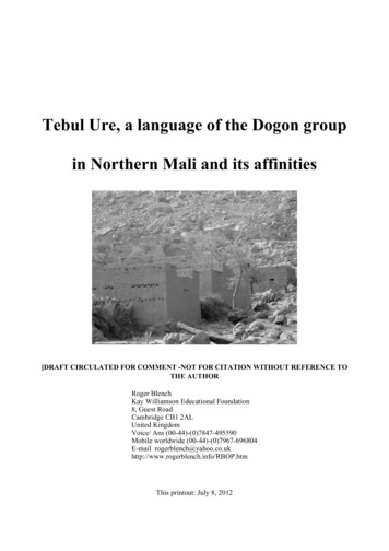 Tebul Ure, A Language Of The Dogon Group In Northern Mali And Its .