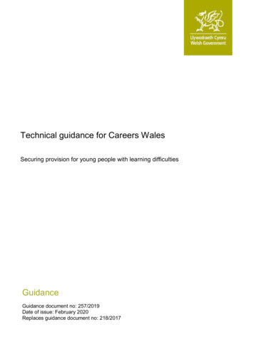 Technical Guidance For Careers Wales - Welsh Government