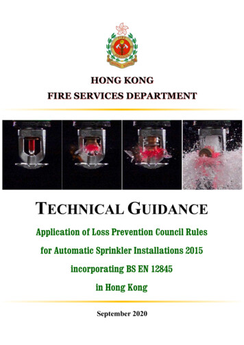 Technical Guidance (Application Of LPC Rules For Automatic Sprinkler .