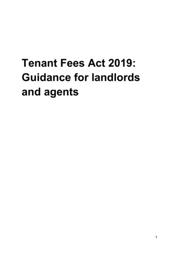Tenant Fees Act 2019 - Guidance For Landlords And Agents