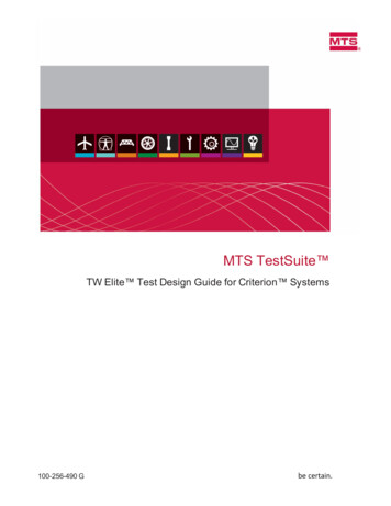 MTS TestSuite TW Elite Test Design Guide For Criterion Systems