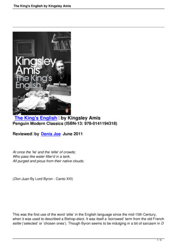 The King's English By Kingsley Amis - Manchester Salon