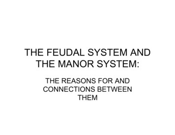 THE FEUDAL SYSTEM AND THE MANOR SYSTEM - U.S. And World History