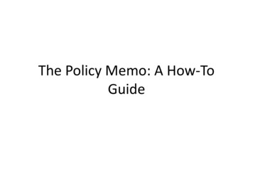 The Policy Memo 2016 - Princeton