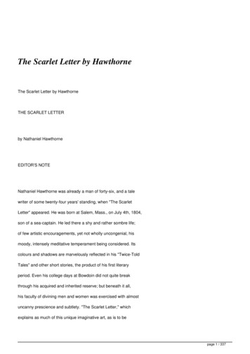 The Scarlet Letter By Hawthorne