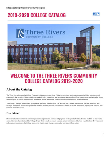 About The Catalog - Three Rivers Community College