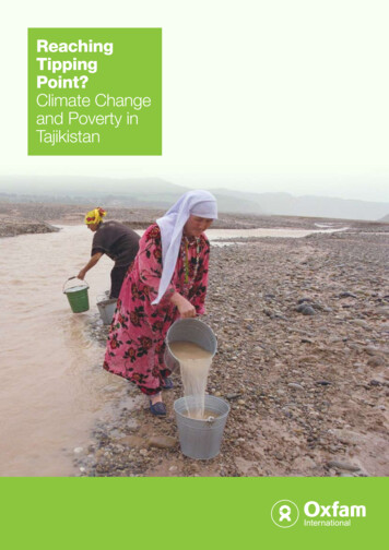 Reaching Tipping Point? Climate Change And Poverty In Tajikistan - Oxfam