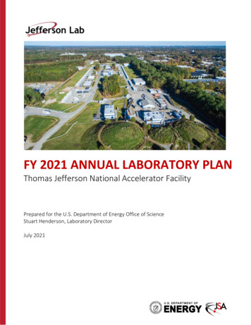FY 2021 ANNUAL LABORATORY PLAN - Jefferson Lab