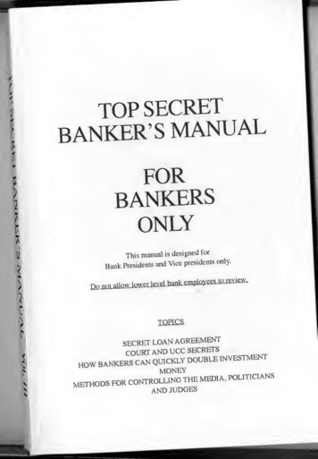 TOP SECRET BANKER'S MANUAL - Internet Archive