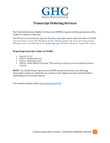 Transcript Ordering Services - Georgia Highlands College