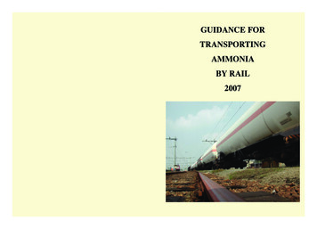 Guidance For Transporting Ammonia By Rail 2007