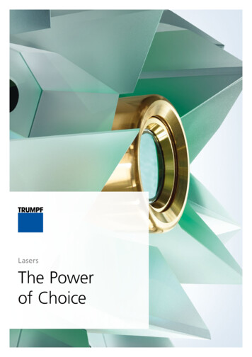 Lasers The Power Of Choice - TRUMPF