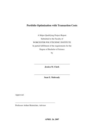 Portfolio Optimization With Transaction Costs