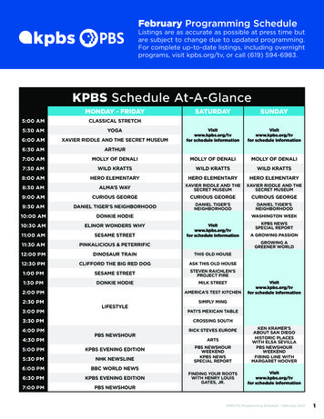 KPBS Schedule At-A-Glance