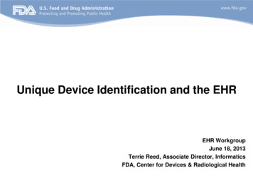 Unique Device Identification And The EHR - HL7 International