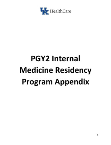 PGY2 Internal Medicine Residency Program Appendix