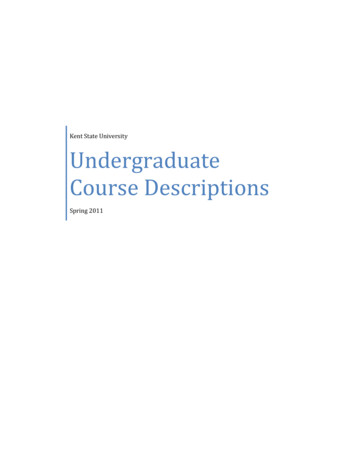 Undergraduate Course Descriptions - Kent State University