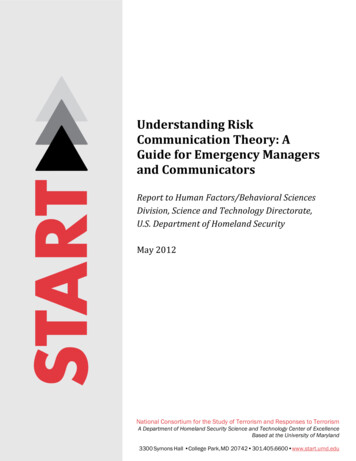 Understanding Risk Communication Theory - UMD