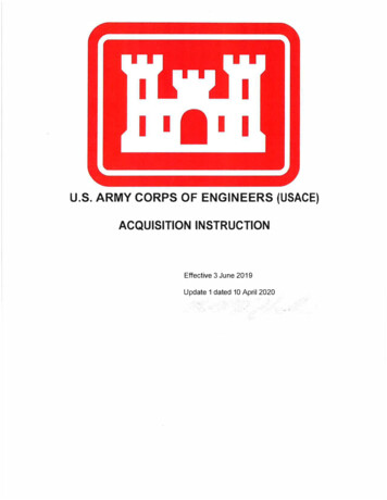 U.s. Army Corps Of Engineers (Usace) Acquisition Instruction