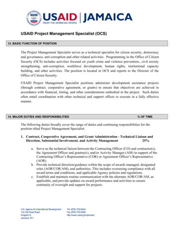 USAID Project Management Specialist (OCS)
