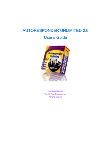 AUTORESPONDER UNLIMITED 2.0 User S Guide