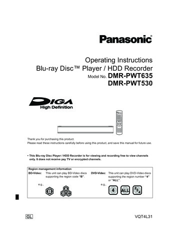 Operating Instructions Blu-ray Disc Player / HDD . - Panasonic
